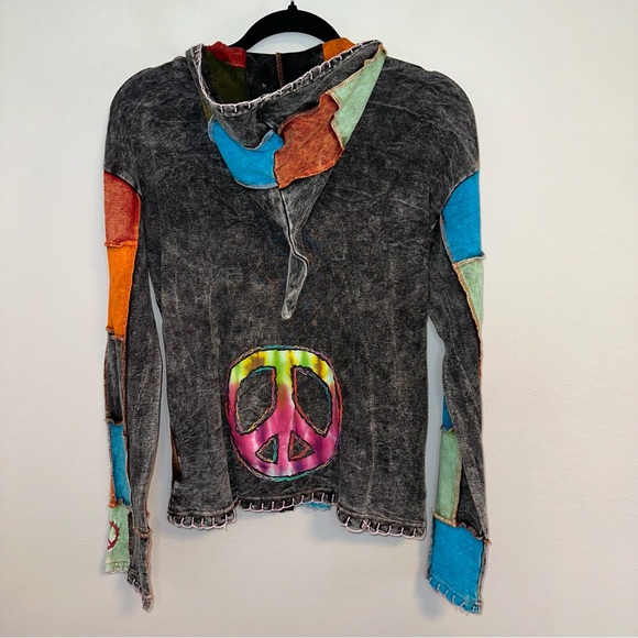Shop Therapy- Hippie Patchwork Full Zip-up Hoodie - Picture 3 of 10